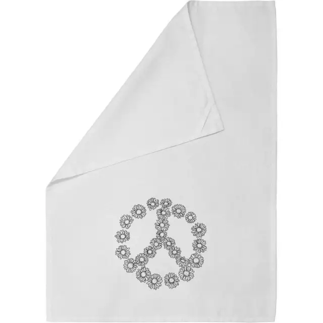 'Peace Gänseblümchen Symbol' Baumwolle Geschirrtuch/Geschirrtuch (TW00035981)