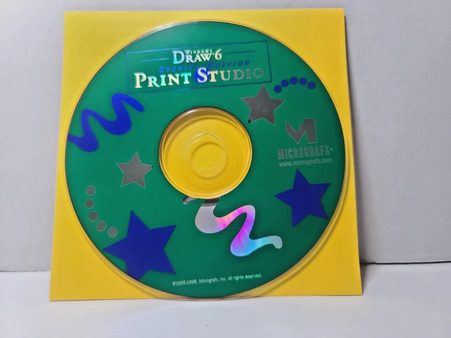 コンピュータ・IT MICROGRAFX WINDOWS DRAW6 WINDOWS DRAW 6 Print Studio Edición Especial PC CD-ROM 1998