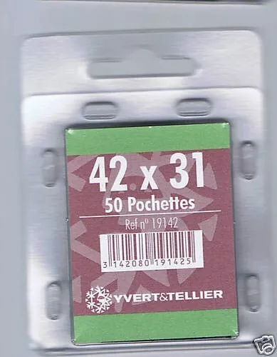 1 Blister 50 Pochettes fond noir double soudure 42x31