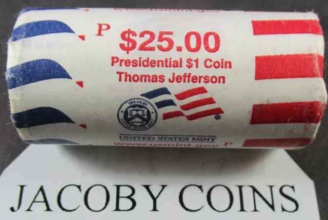 2007 P Thomas Jefferson Presidential Dollar Mint Roll