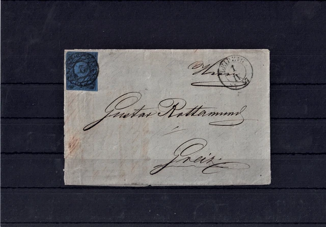 FDC ??? 1.6. 1857 Brief Altdeutschland Sachsen Mi. Nr. 10 = 2 Neu - Grosch