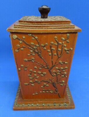 Japanese wood vintage Victorian Meiji Period oriental antique tea caddy box