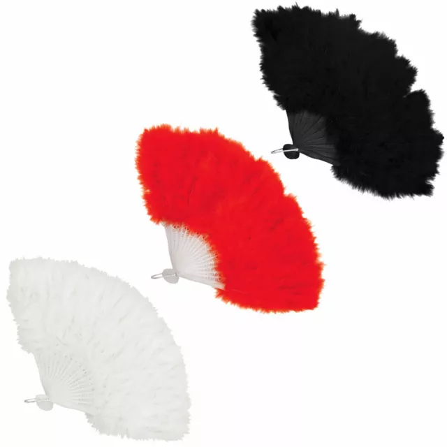 Feather Hand Fans Burlesque Show Girl 1920’S 30’S Fancy Dress Costume Hen Nights