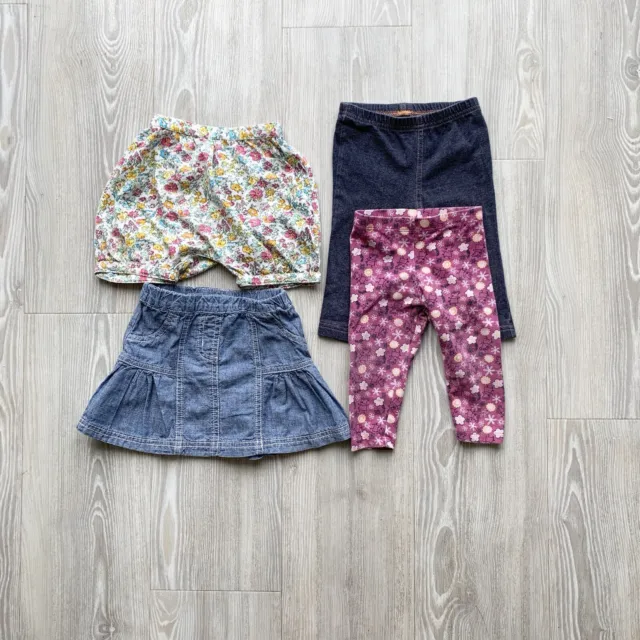 Baby Girls Clothing Bundle Leggings Shorts & Skirt 6-9 Months