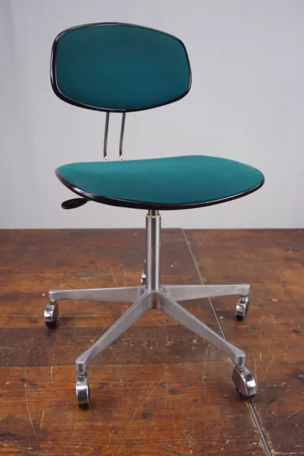 60er Vintage Chaise de Bureau Pivotante Chrome Fauteuil Architektenstuhl 70er 2