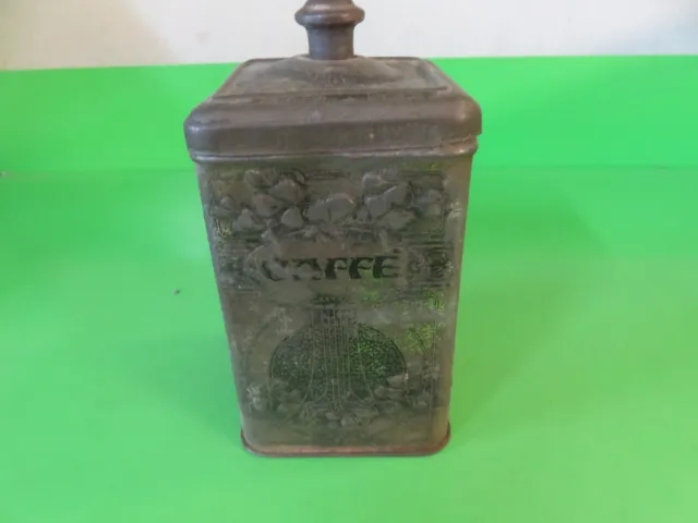 Vecchia Scatola di latta caffè  vintage 8.5 x 14 cm