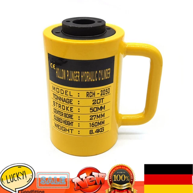 Produktbild von Einzelwirkender Hohlkolben-Hydraulikzylinder – 20T, 160 Mm Hub, Für Bau & Brücken – Inkl. Staubkappe