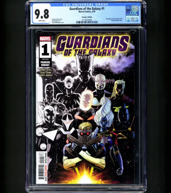 Guardians of the Galaxy #1 CGC 9.8 SKETCH VARIANT B&W GOTG 3 Marvel 2019 NM MT
