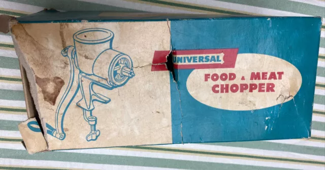 UNIVERSAL Meat Grinder and Food Chopper No. 1 Manual Hand Crank w/ Box & Blades