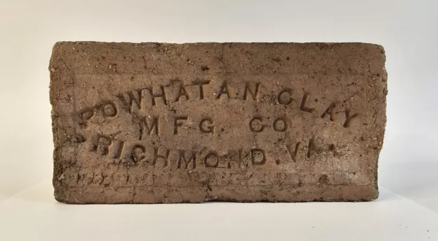 Antique Powhatan Clay Mfg Co Brick Paver Richmond, VA Historical Collectible