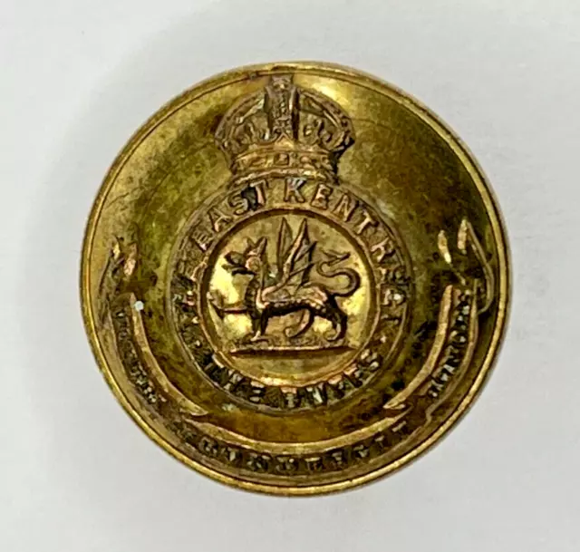 Edwardian Buffs Royal East Kent Regiment Officers Gilt Button 25 mm Jennens & Co