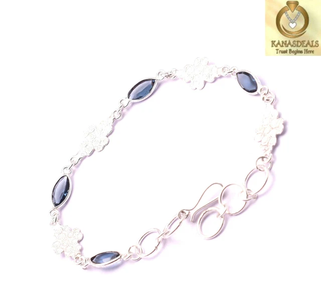 Blue Glass Plated Bracelet Fantastic Jewellery 4 GM Value-Priced @1.99-71302