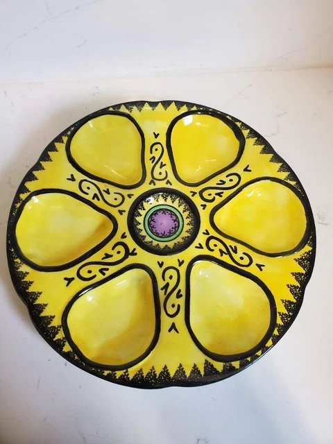 Quimper Henriot HB French Hand Painted Faience Osyter Plate 9" Diameter Vintage