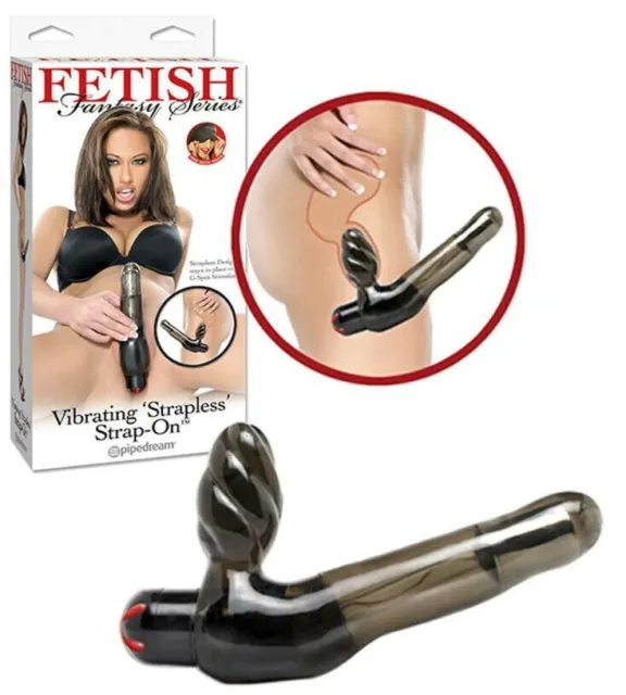 Fallo strapless plug vaginale anale strap on dildo doppio vibrante indossabile
