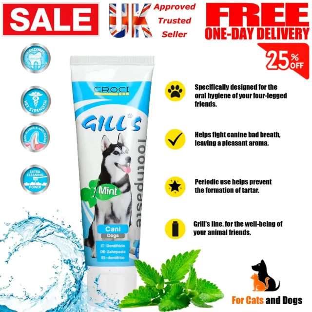 Pet Dog Toothpaste with Mint Flavour Clean Teeth Tartar Fresh Breath 100g UK