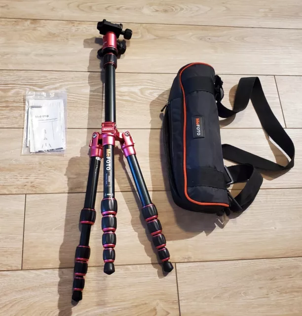 MeFOTO A0350Q0H BackPacker Travel Tripod With Ball Head 5-Section Hot Pink EP