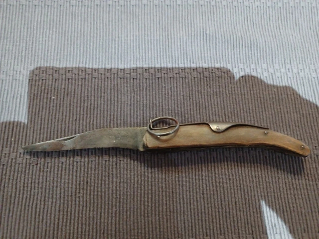 Couteau De Poche Vintage LARK Espagne 1960 - Navaja Albacete à Lame Rétractable