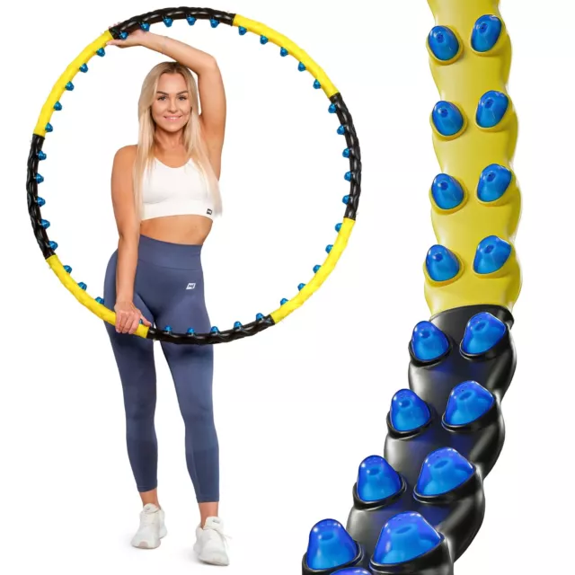 Hop-Sport Hula Hoop Reifen Massagenoppen Fitness Hoola Hoop Bauchtrainer 8 Teile