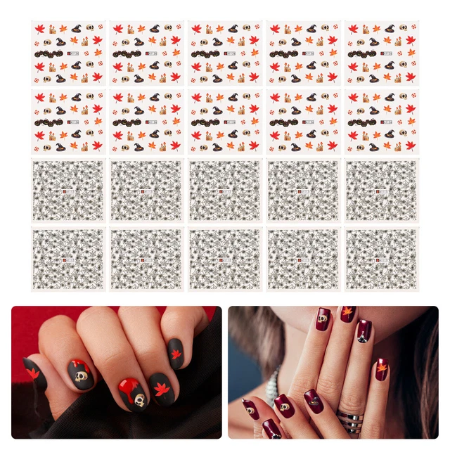 20 Hojas Papel Referencia Pegatinas Uñas Halloween