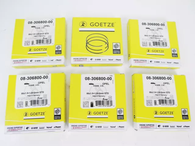 6x Kolbenringe Goetze Opel 3,0L X30XE beschichtet Turbofest Ø 86,0mm GÖTZE