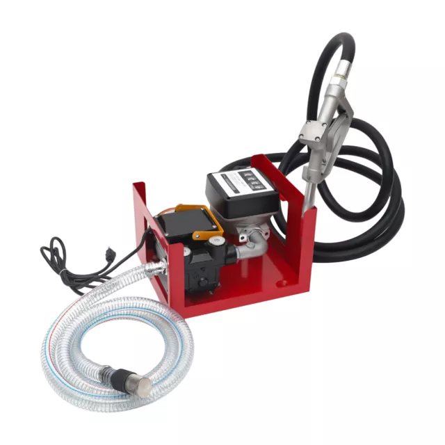60L/min Electric Oil Fuel Diesel Transfer Pump w/Meter Hose & Manual Nozzle