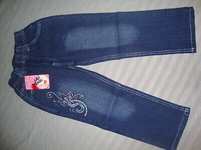 Girls jeans with fully elasticated waist/ pull-on. approx age 4. New with tags