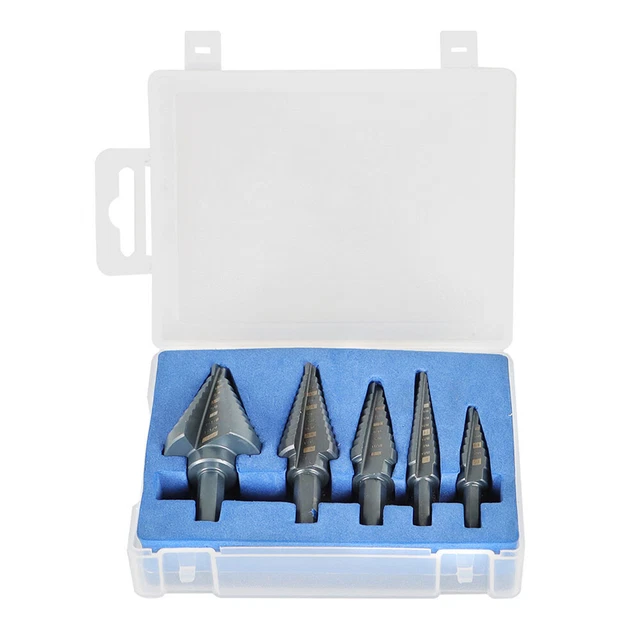 5Pcs Step Drill Bit M2 Multiple Hole 50 Sizes 1/8- 1-3/8" Set HSS Black Oxide 2