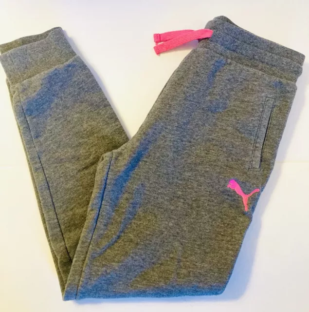 Girl’s PUMA Sweatpants, Size  (L) 14-16, Gray, Athletic wear.