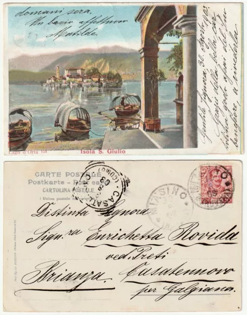 Isola S. Giulio - Novara - Lago D'orta - Viagg. 1903 -91303-