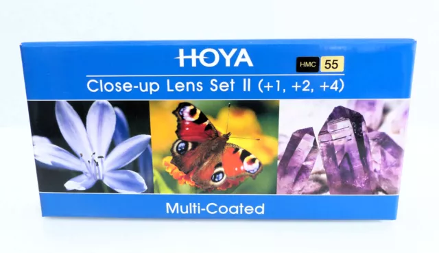 HOYA HMC 55 Close up Set II +1/+2/+4  Macro Nahlinsen Makrolinsen NEU #1 L