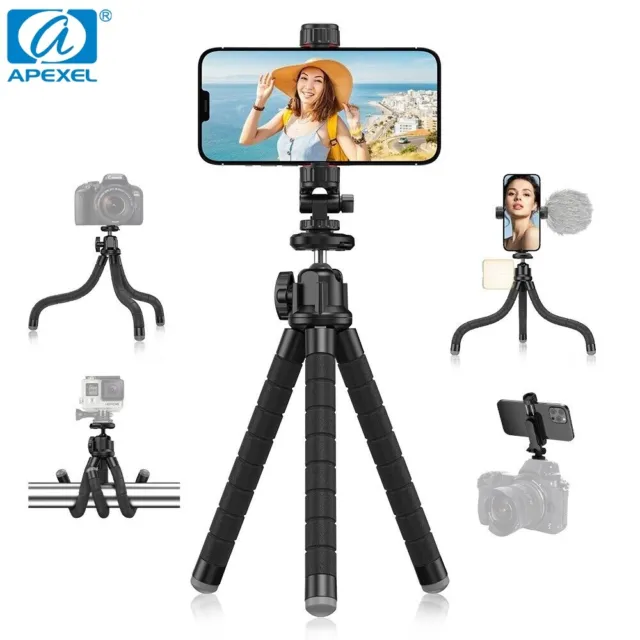 APEXEL Octopus Flexible Tripod Mount Stand Grip for iPhoneAndroid Digital Camera