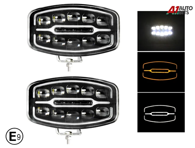 4x 9.6 LED Jumbo Spot Lamps 24V For Volvo FL FE FMX FM4 FH Trucks