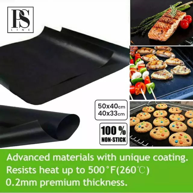 Universal Heavy Duty Oven Liner Non Sticky Mat Reusable Sheet Cooker BBQ UK