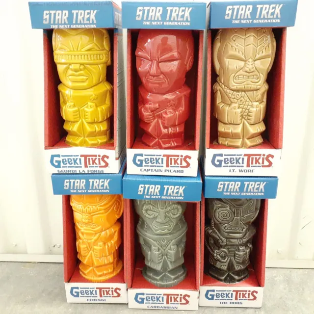 STAR TREK Next Generation Geeki Tikis Serie Uno JUEGO COMPLETO de 6