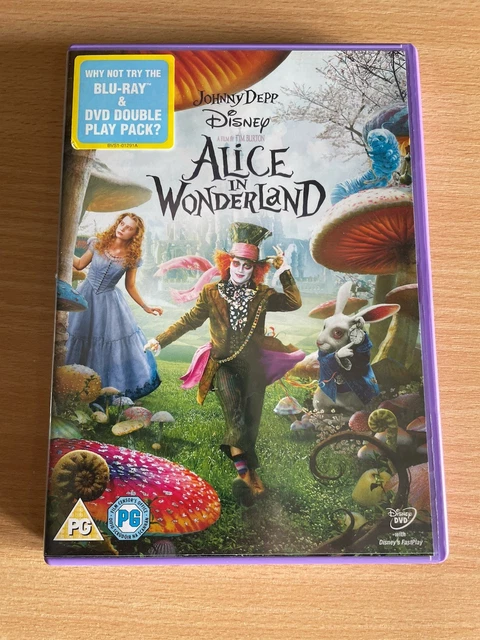 ALICE IN WONDERLAND (DVD, 2010) Johnny Depp Anne Hathaway Tim Burton £1 ...
