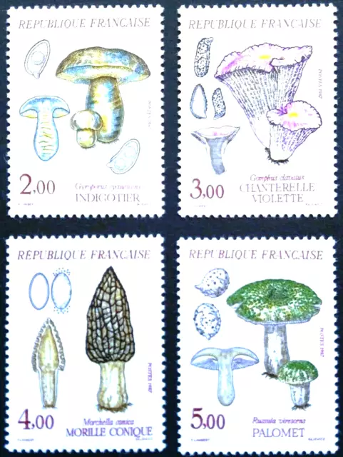 TIMBRE France 1987 N°2488 ** a 2491 **( série flore et faune )TBE