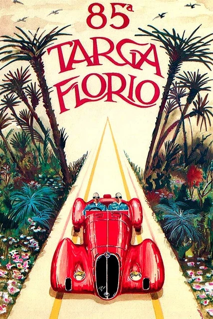 Poster Manifesto Locandina Pubblicità Vintage Automobili Isotta Fraschini Uffici