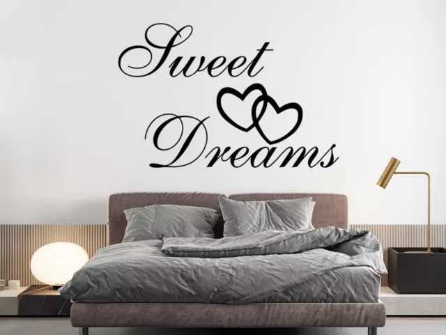 Sweet Dreams Wall Art Sticker Quote Heart Home Décor Decal Bedroom Vinyl Graphic