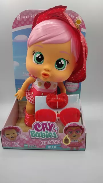 Cry Babies Fun 'N Sun Ella with a Strawberry Themed  Swimsuit 10"