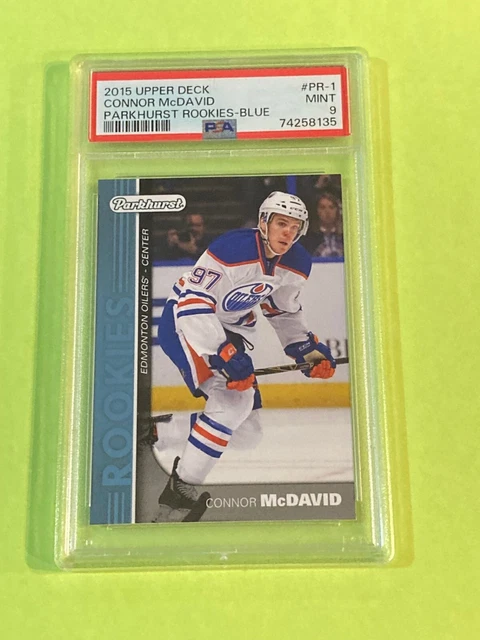 2015 Upper Deck Parkhurst Connor McDavid Blue Rookie Card RC PSA 9 MINT