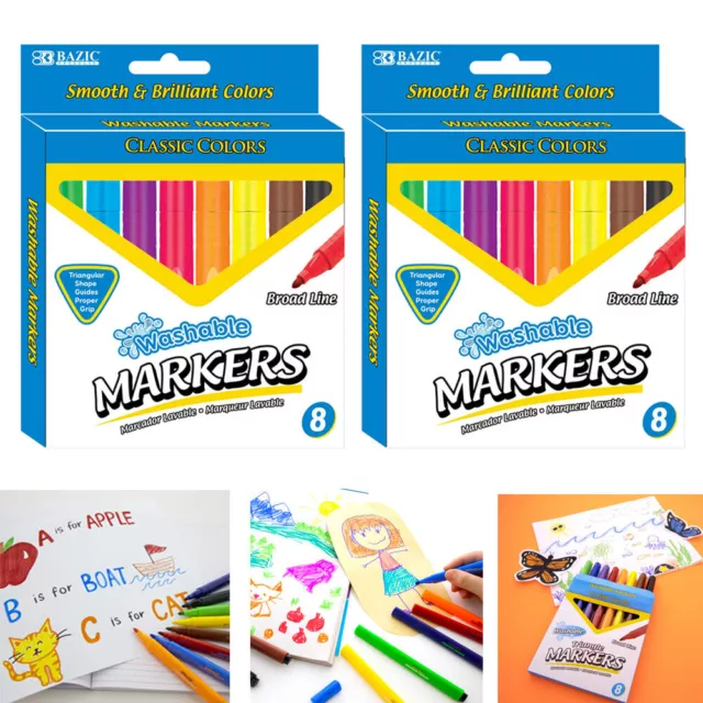 21 Pc Coloring Book Set Washable Markers Fine Tip Pens Drawing Adult Kids  Colors
