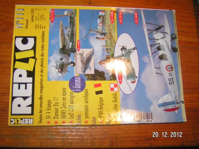 Replic n°113 SV 4 Stampe Dornier Do17 A6M5 Zero epave LeO C30 autogire SKALSKI