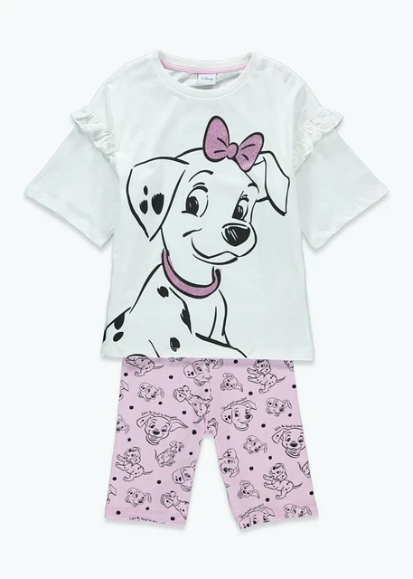 Licensed Girls Disney 101 Dalmatians Short Pjs Shortie Pyjamas Age 2-7 Years