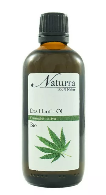 BIO Hanfsaatöl kaltgepresst unraffiniert 100ml Glas Omega-Öl vegan Naturkosmetik