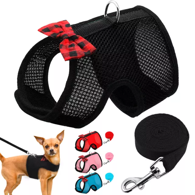 Breathable Mesh Small Dog Harness & Leash Pet Puppy Cat Vest Chihuahua Yorkie