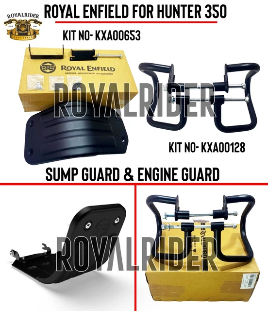 ROYAL ENFIELD & PASSENGER BACKREST & SUMP GUARD BLACK, For Hunter 350