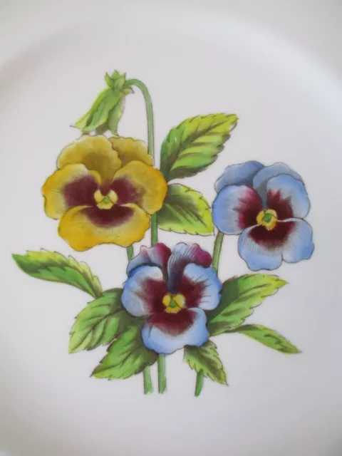 Royal Worcester Hand-Painted Porcelain 9-1/4" Luncheon Plate - Pansy