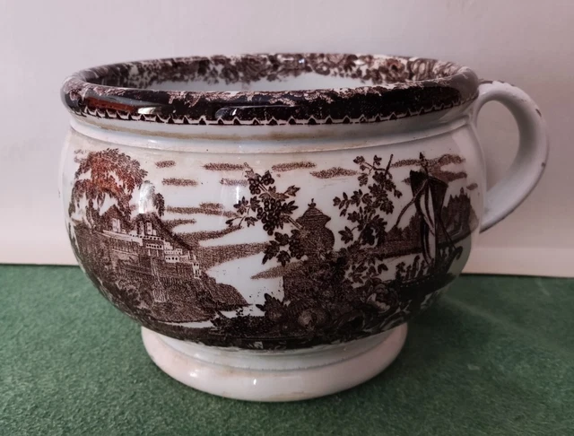 Vaso da notte pitale ceramica colandine transferware antico vecchio
