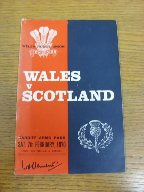 07/02/1970 Rugby Union Programme: Wales v Scotland [At Cardiff Arms Park] (pin h