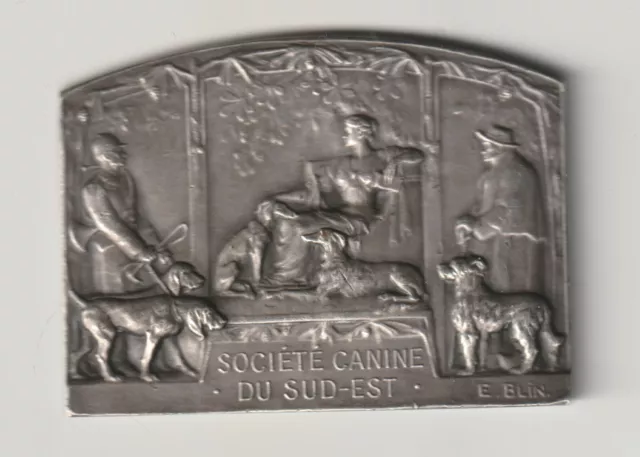 Plaque-Médaille ,SOCIETE CANINE du SUD- EST ,Exposition de LYON  1932-2ème Prix